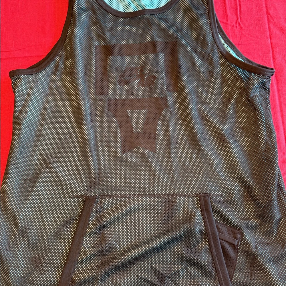 Nike Air black mesh over turquoise tank with front pouch pocket size xl